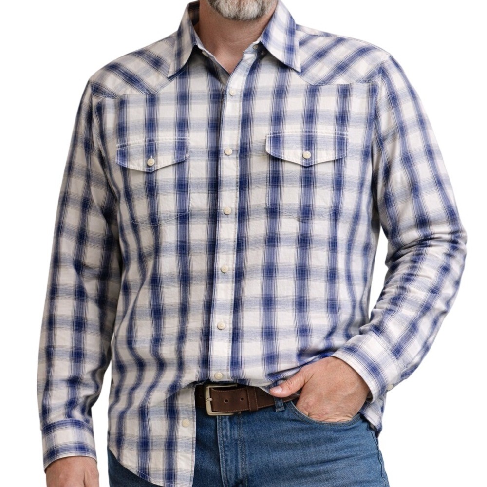 Lucky Brand‎ Western Shirt Pearl Snap Button Rodeo Country Festival Mens Large